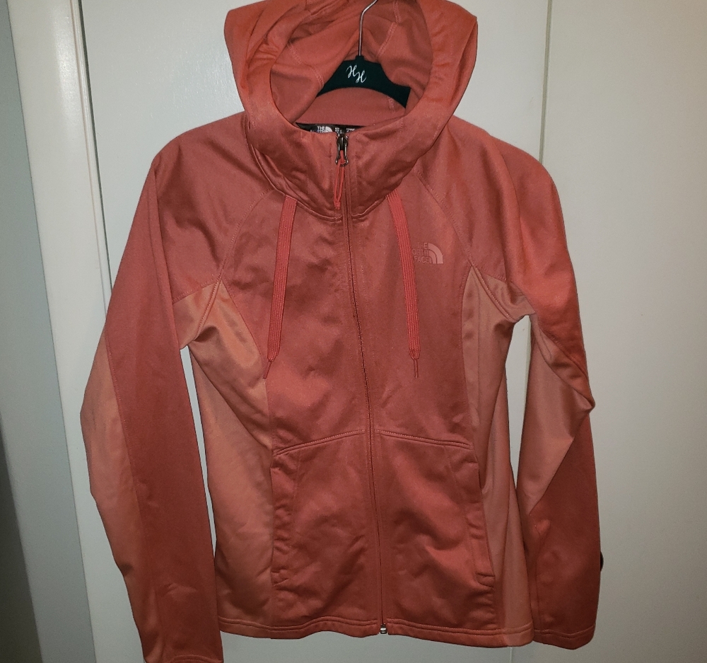 The North Face small peach pink hooded zip jacket
